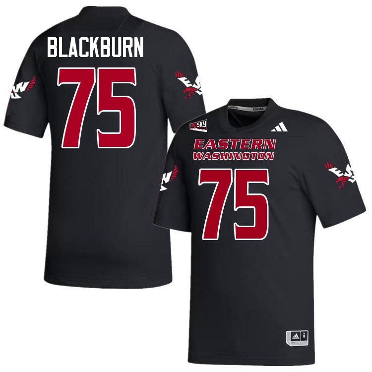 Eastern Washington Eagles #75 Spencer Blackburn College Football Jerseys,Uniforms Stitched-Black